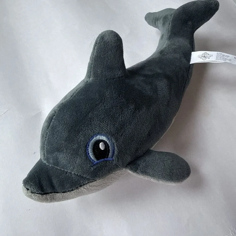 The Petting Zoon Plush Dolphin Model Slapstix gray 10 inch